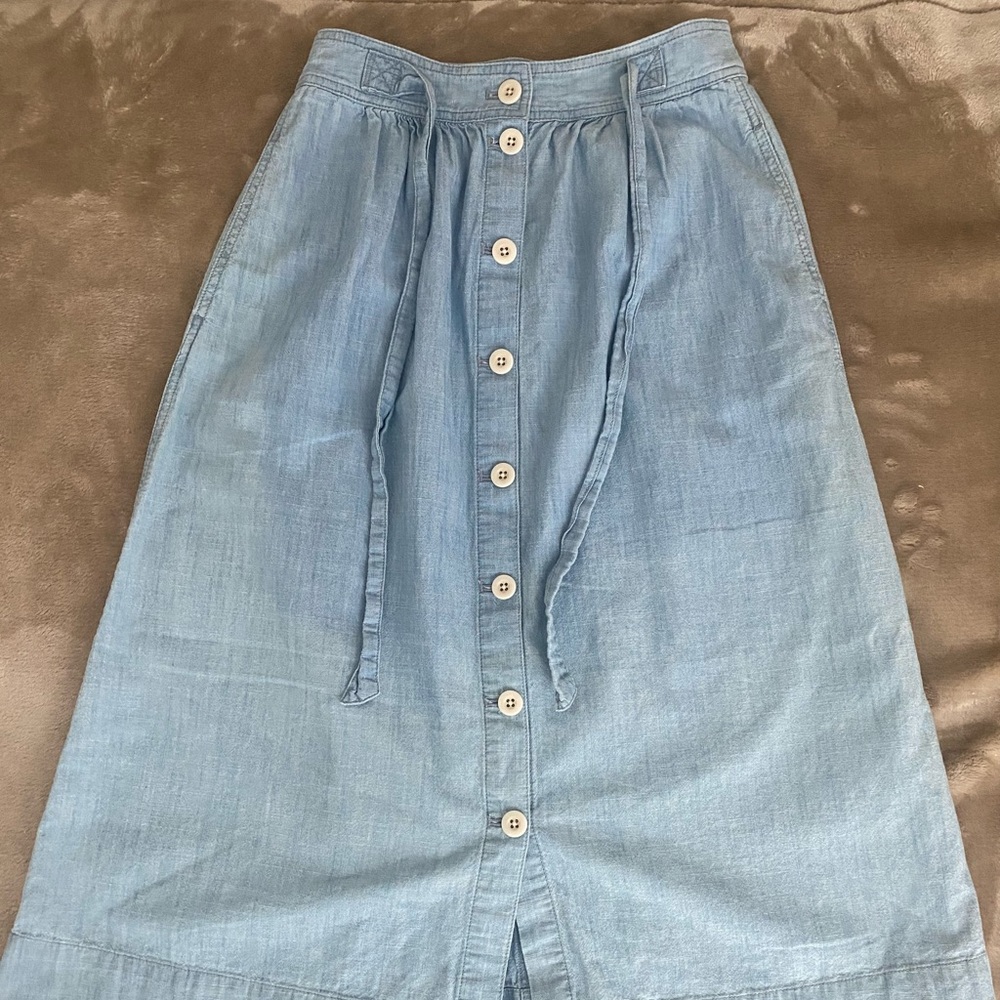 Madewell Button Front Denim Skirt